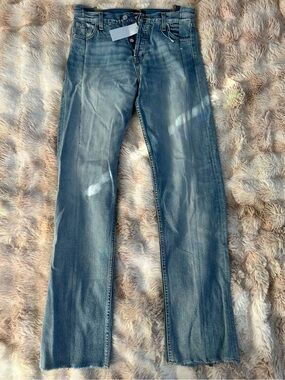 EB Denim Men's Straight Jeans - Faded Blue Wash